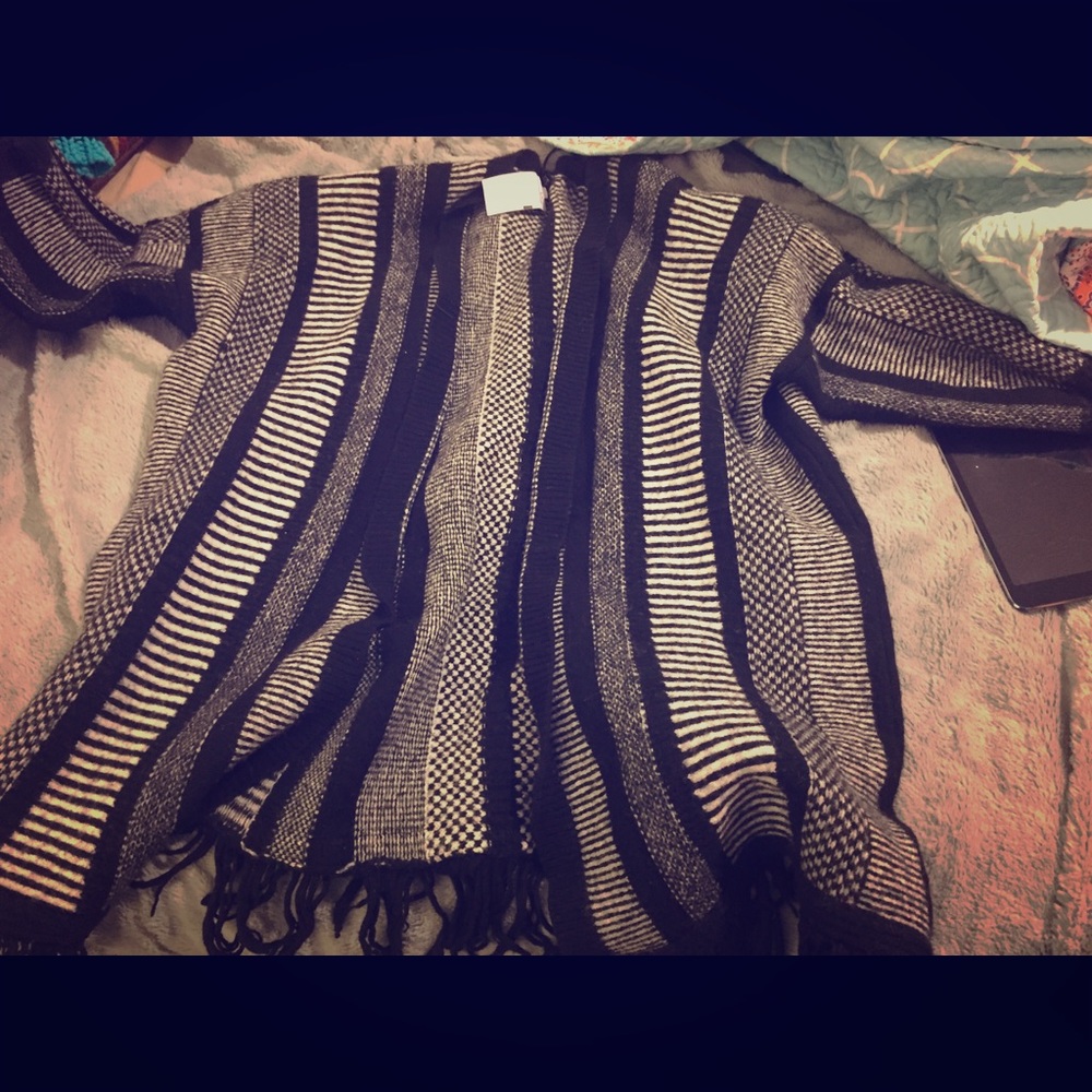 Express shawl type sweater black/white brand new!